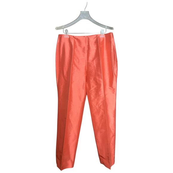 Rafael Petite Silk Embroidered Jacket Blouse Peck & Peck Silk Pants Set Coral 14 - Picture 4 of 13